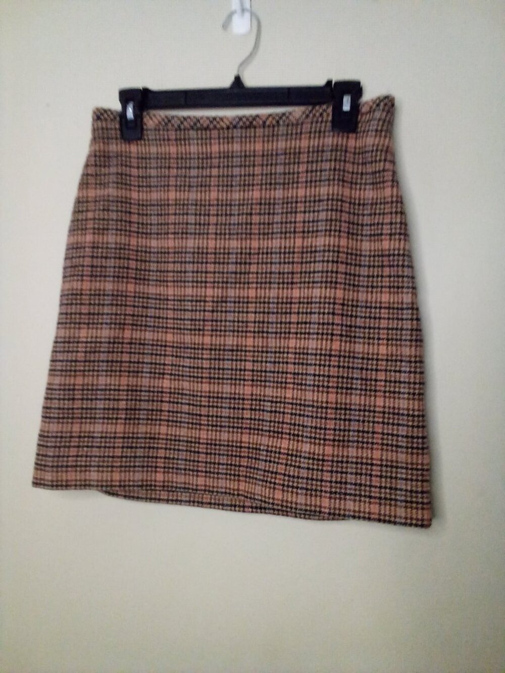 Talbots Skirt Women 6P 6 Petite Wool Blend Preppy Plaid Brown Pink